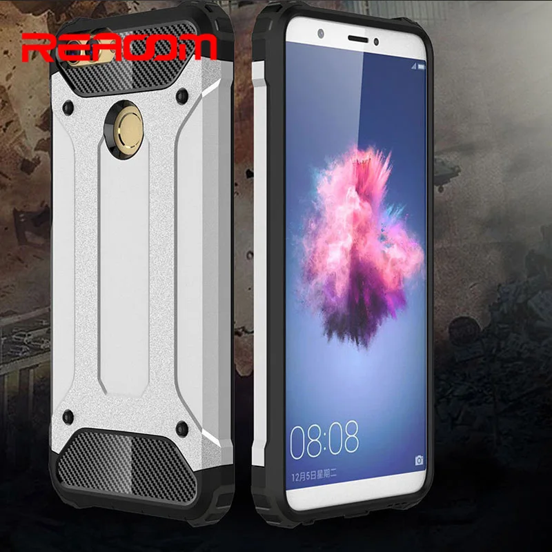 Reaoom Phone Case for Huawei P Smart Armor Back Cover Enjoy 7S Heavy Protection Shockproof Silicone Coque Funda Capa