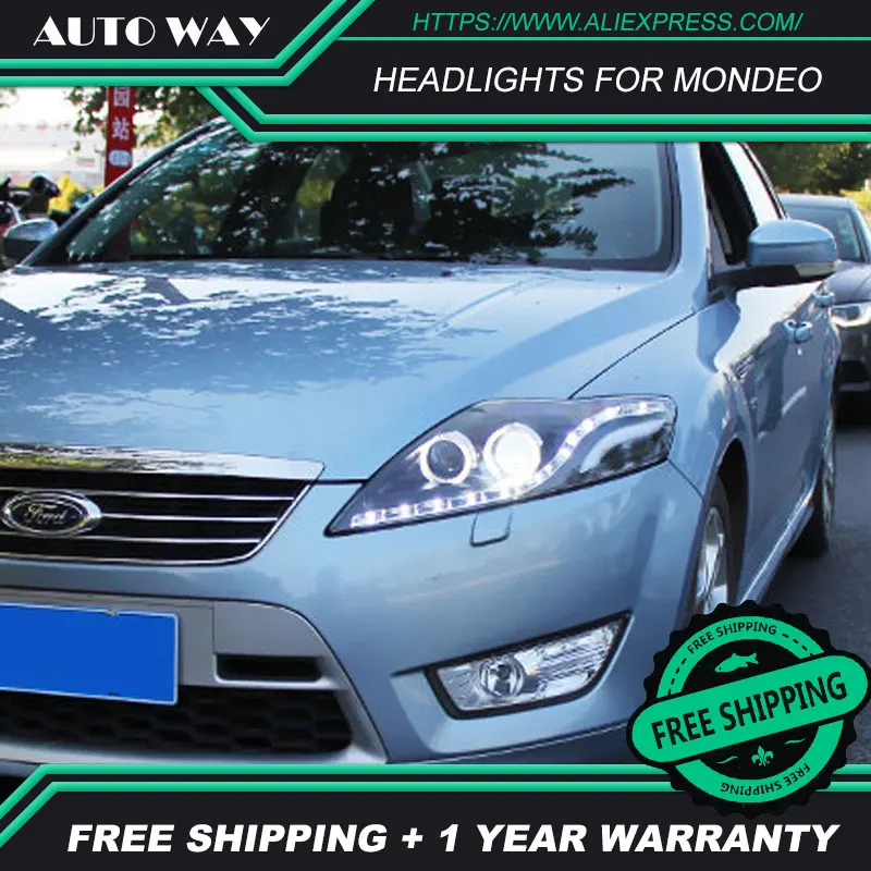 Автомобильный Стильный чехол на голову для Ford Mondeo 2007-2012 фара для фар DRL вариант ангельские глазки Биксеноновые линзы ближнего света