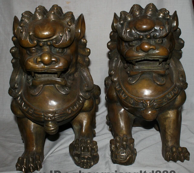 SCY JP S0524 16 &quotкитайская Бронзовая дверь для сада fengshui Guardion собака Фу Собака пара