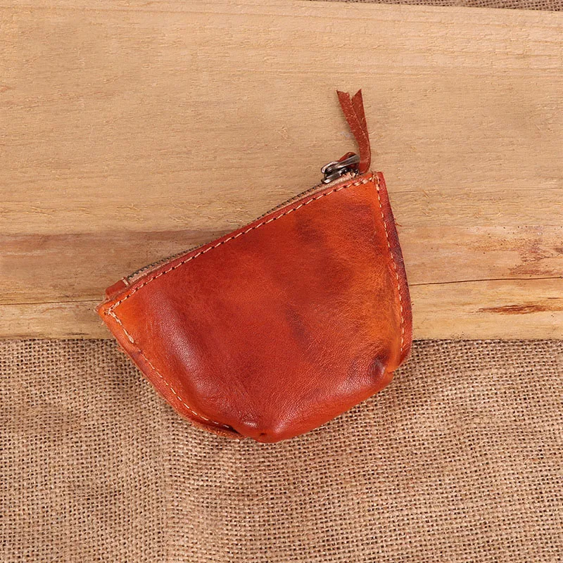 

Genuine Leather Mini Wallet Fashion Small Coin Purse Shell Crazy Horse Leather Bag Light Travel Leather Purse