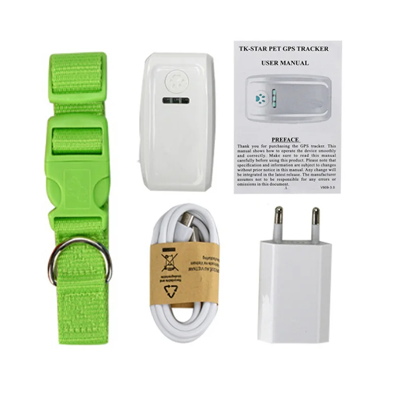 green without box Водонепроницаемый TKSTAR LK909 TK909 gps трекер в режиме реального времени для питомцев, собак, кошек, кроликов, gps ошейник для отслеживания, платформа - Цвет: green without box