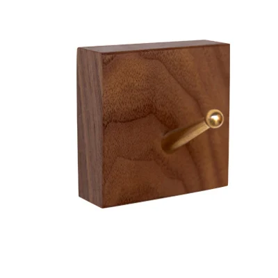 Walnut Nordic твердая древесина настенный Вешалка латунь молния пальто одежда ключ Hat держатель для хранения самоклеящиеся подставка для различных предметов Организатор инструменты - Цвет: Walnut