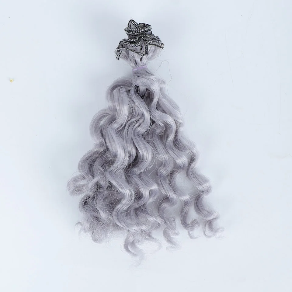 3904 Allaosify 15 см* 100 см BJD парики Черный Золотой коричневый серебряный цвет короткие вьющиеся волосы для 1/3 1/4 1/6 куклы DIY - Цвет: 3904