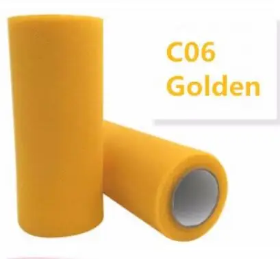C06 Golden Тюлевая юбка-пачка «сделай сам» из органзы для свадебной вечеринки, 15 см, 22 м - Цвет: C06 Golden