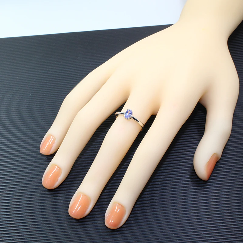 Кольцо из серебра 925 пробы с танзанитом 4 Х6 мм|ring 4|ring forring mm |