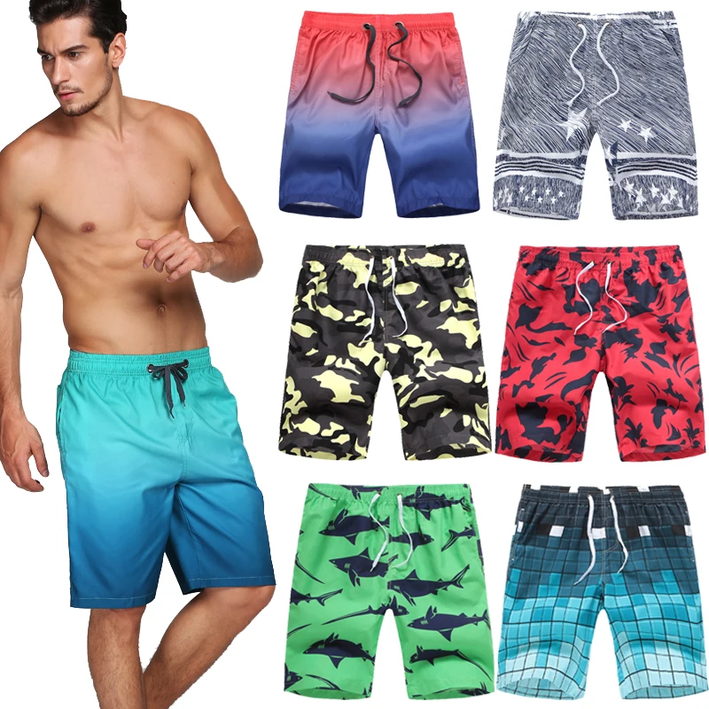 Мужские летние пляжные шорты с цветочным принтом быстросохнущие плавки большого