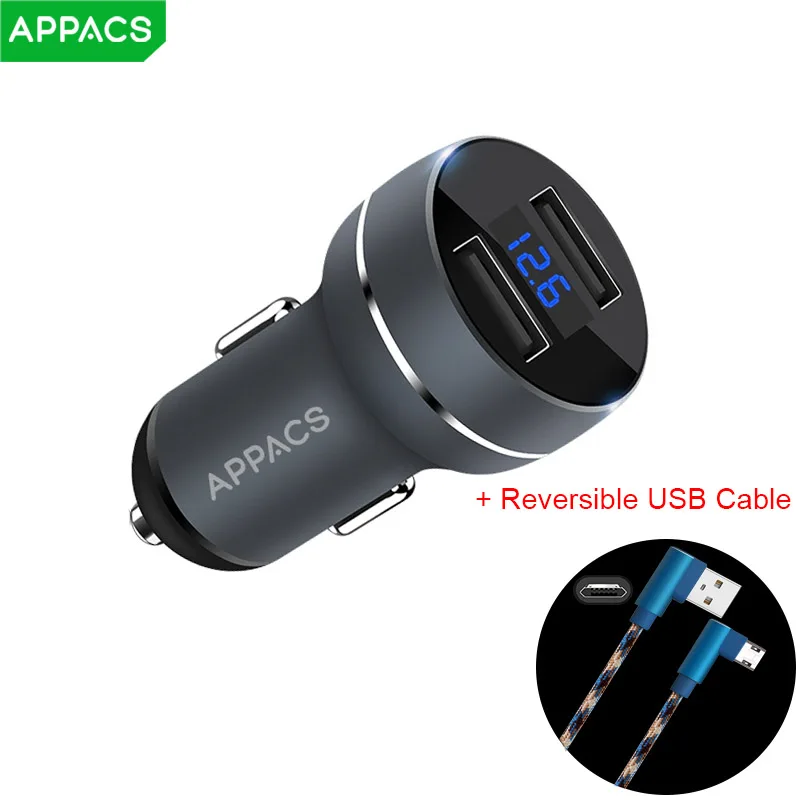 APPACS двойной Переходник USB для зарядки в машине универсальный Смарт 5V 3.4A Быстрая