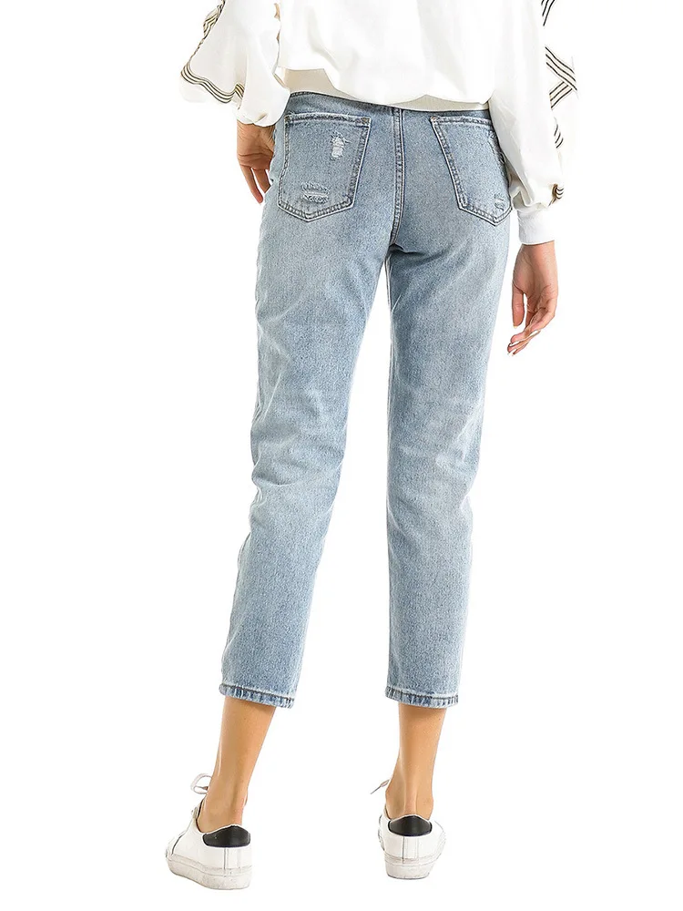2019 Spring New Fashion Quality Cotton Jeans for Women High Waist Harem Plus Size Black Female Denim Trousers |