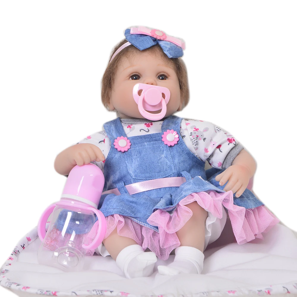 Новое поступление Силиконовые Винил 17 дюймов Reborn Baby куклы игрушка с голубое