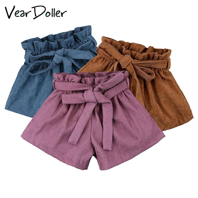 VearDoller Girls Shorts 2019 New Summer Pinkycolor Bud Fashion Children's Clothing Baby Costume Corduroy Kids | Детская одежда и