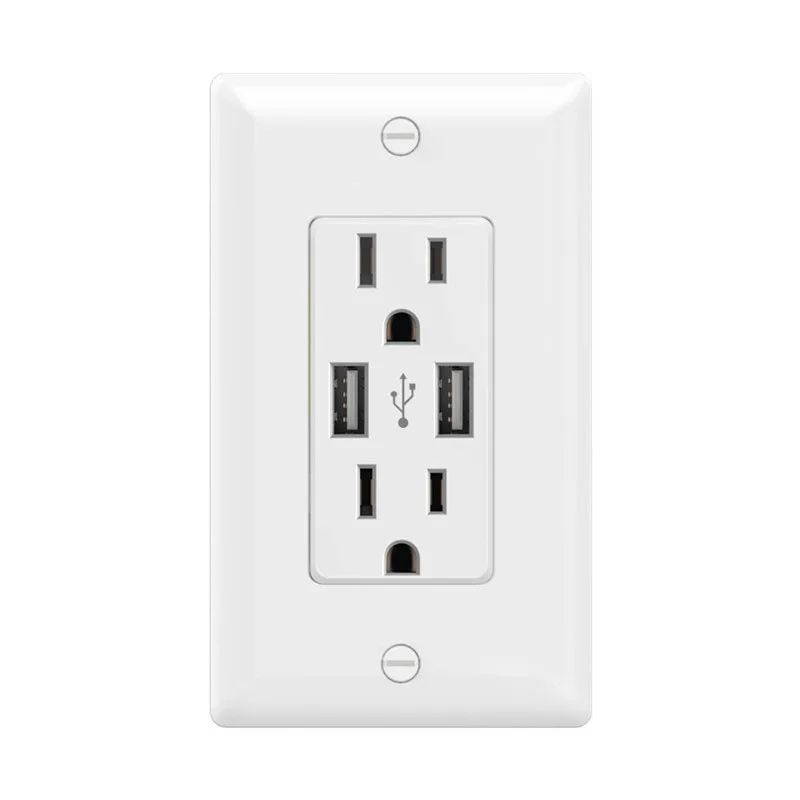 Быстрое зарядное устройство USB розетка дуплексная двойная настенная с 15A 110 V/120 V
