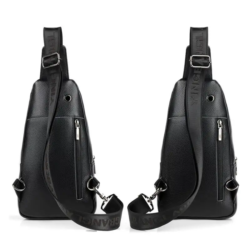 PURANI Fashion Men Chest Bag Genuine Leather Messenger Shoulder Bag Men Travel High Quality Sling Chest Pack Real Leather Bags