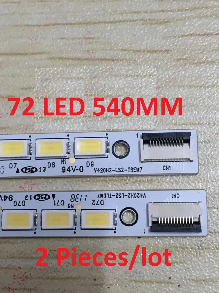 Tira Conduzida V420h2-ls2-tlem7 V420h2-ls2-trem7 72led 540 mm Peças Usadas Enviar Pacote sem Placa de Metal Peças Lote 42