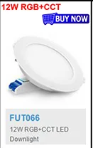 FUT068 AC85-265V Milight 2,4 г 6 Вт RGB+ CCT Вай-Фай совместимый смарт светодиодный светильник 2,4G Беспроводной 4-Зона дистанционного управления Android/iOs APP Управление