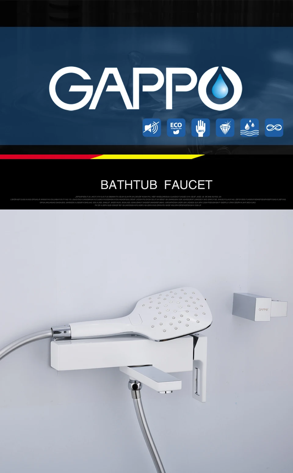 GAPPO Смесители для ванны, латунный кран для воды, хромированный и белый смеситель для ванны, кран для ванны с раковиной, кран для ванной, Душевая система