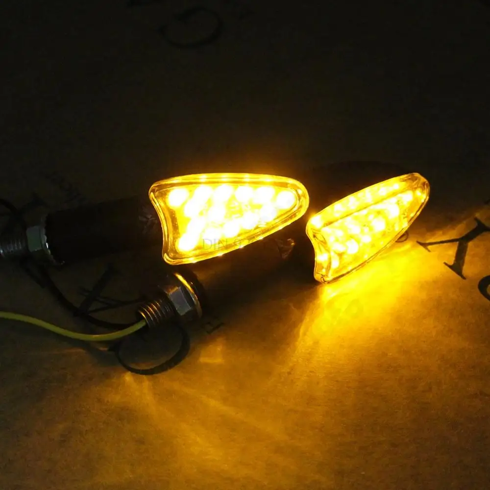 

4 Pcs LED Motorcycle Turn Signal Indicator Light Carbon Blinker Lamp for Honda Yamaha Kawasaki Yamaha Ducati Universal UNDEFINED