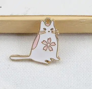 as shown MRHUANG 10 шт./упак. девушка кот Кролик цветок эмаль подвески DIY браслет ожерелье ювелирные изделия аксессуары ручной работы Япония - Окраска металла: as shown