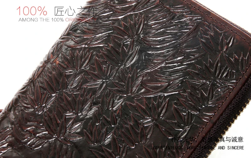 Мужской Длинный кошелек с принтом дракона тигра, высококачественный кошелек, клатч, органайзер, кошелек, подлинный кожаный чехол для телефона на молнии