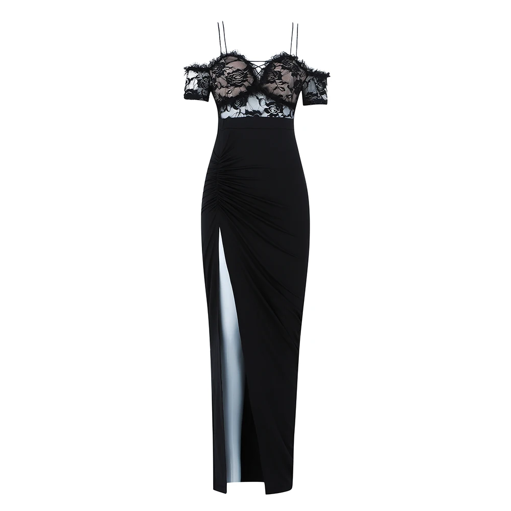 DressBird 2019 Sexy vintage Celebrity lace evening Party dresses flower long dress for girls women elegant slip | Женская одежда