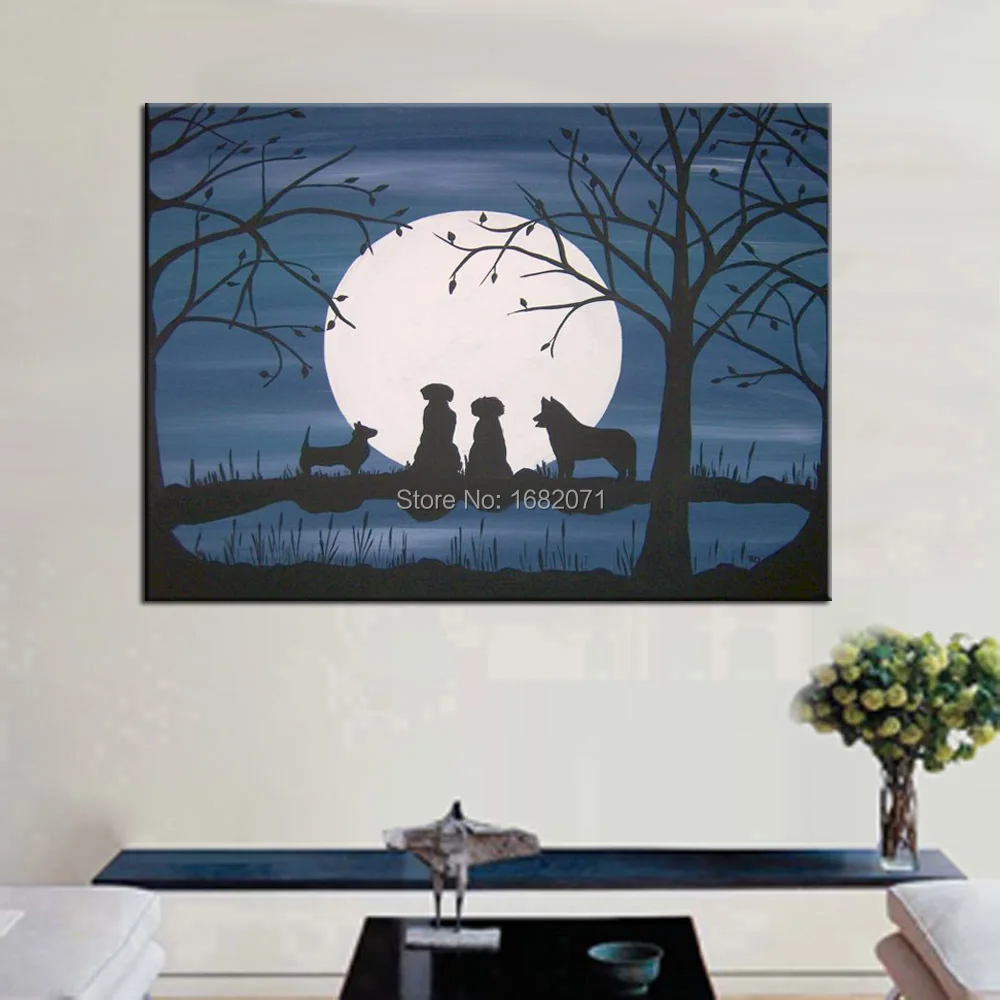 Профессиональный художник ручная роспись абстрактный лунный свет пейзаж