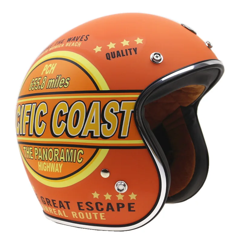 Шлем мотоциклетный в стиле ретро с ремешками для очков и козырьком|motorcycle helmet