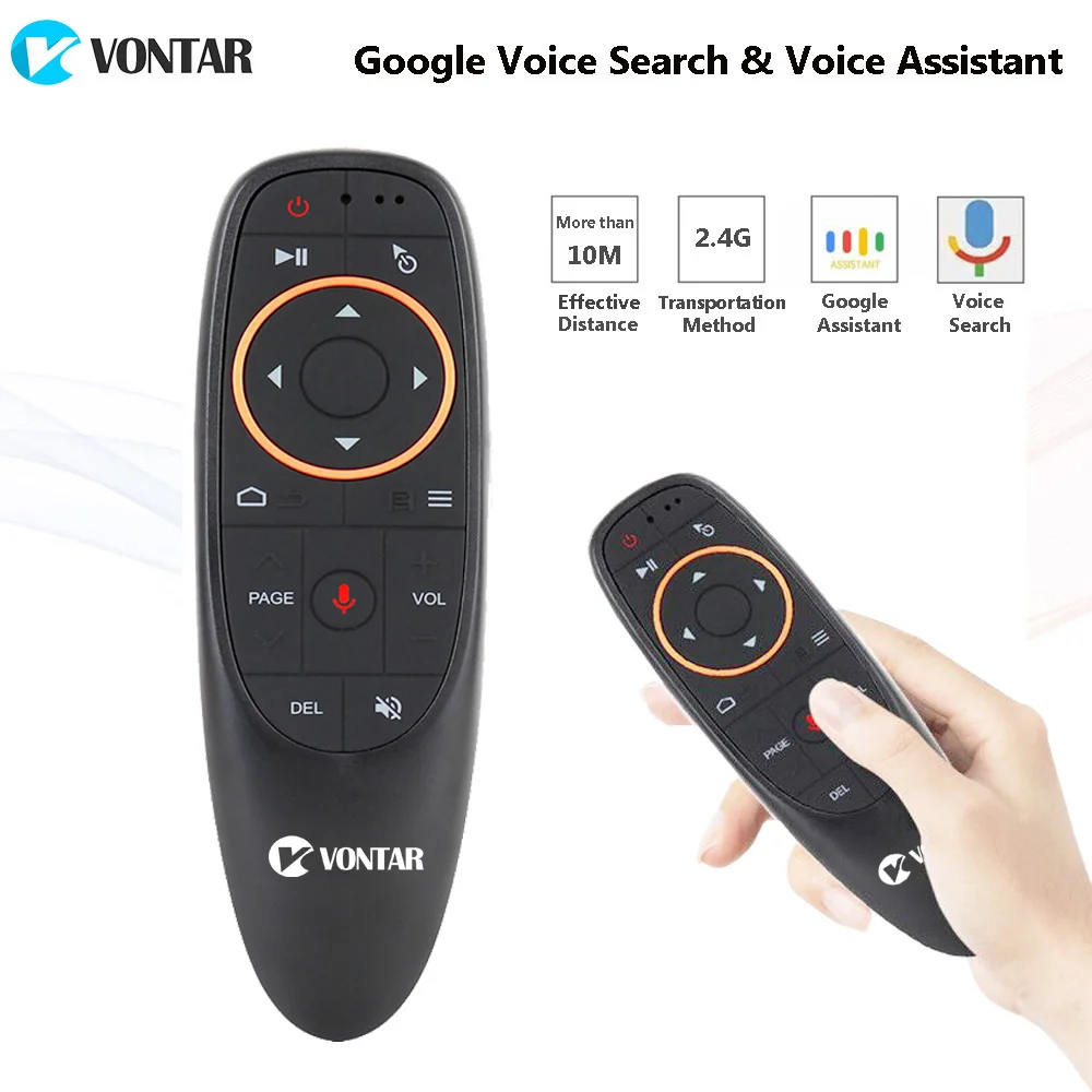 VONTAR G10 Voice Remote Control Air Mouse with Microphone 2.4GHz Wireless Mini Keyboard Google Search Gyro for Android TV Box PC