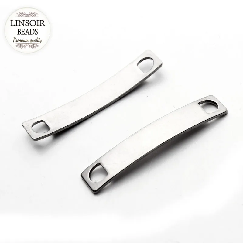 

Hot Sale 38*7mm 20pcs/lot Silver Plates Hand Stamping Tags Concision Connectors For Bracelets Necklace Jewelry Findings F3309