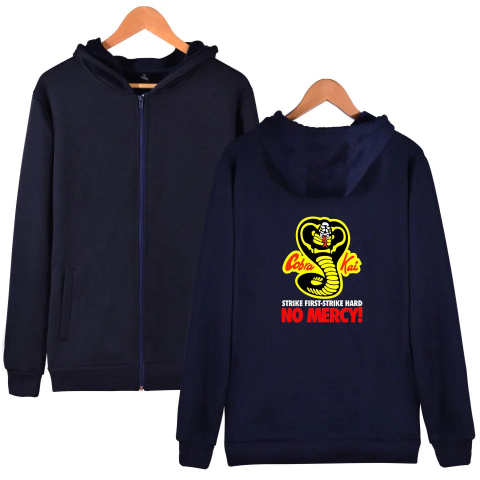 Мужская толстовка с капюшоном Cobra Kai на молнии длинным рукавом | одежда
