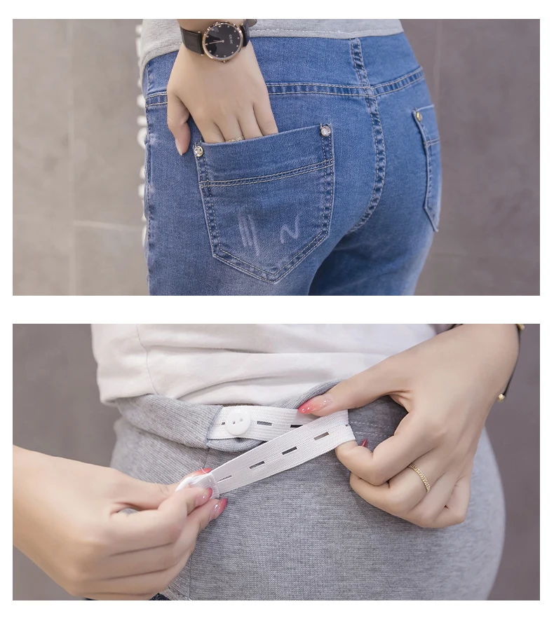 Брюки для беременных 7 точка Джинсы большие размеры ShortCapris беременности товары