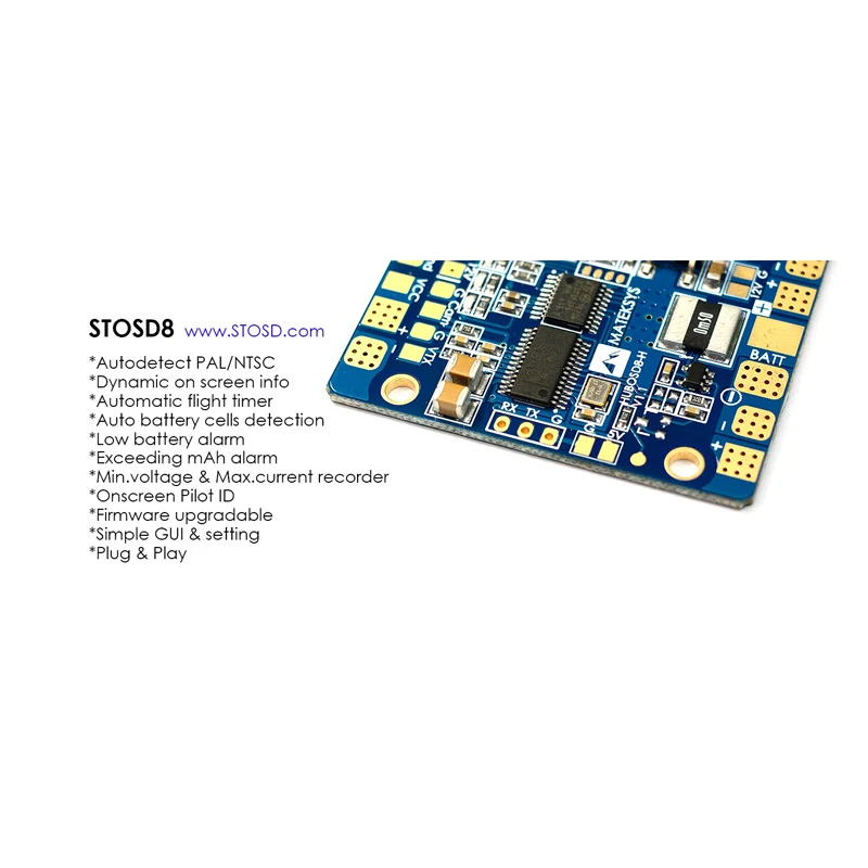 Распределительная плата Matek HUBOSD Eco H концентратор OSD PDB датчик тока с BEC 5 В и 12 для FPV