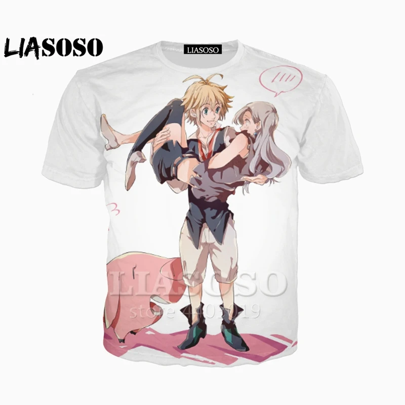 7 LIASOSO, новинка, футболка в стиле аниме «Seven Deadly Sins Nanatsu No Taizai», хип-хоп, 3d принт, уличная одежда, Harajuku, футболки, забавная футболка As09 - Цвет: 7
