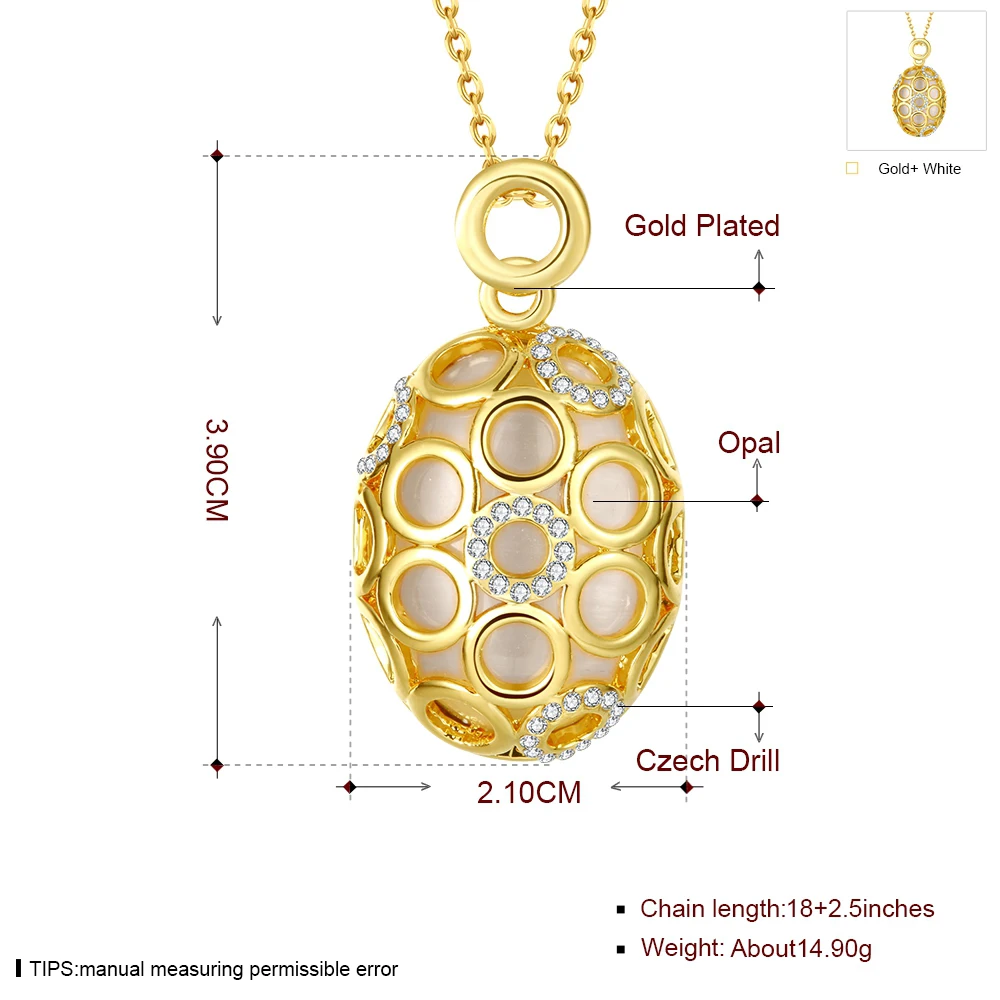 Ожерелье с подвесками ERLUER Fashion Hot золотого цвета с австрийскими кристаллами опаловой формы для женщин и девочек. Ювелирные подарки.