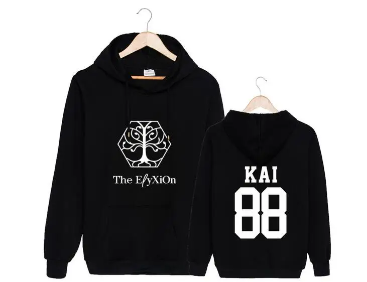 Пуловер с принтом и логотипом Kpop exo elyxion флисовая толстовка для L поддерживающая