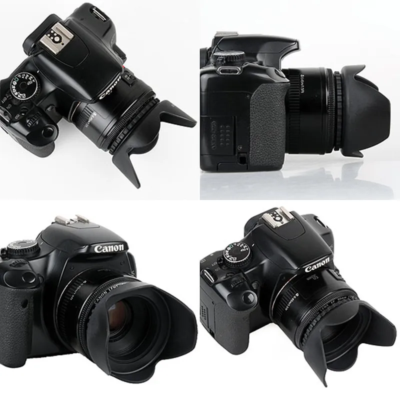 49 мм 52 55 58 62 67 72 77 82 Цветочная бленда для камеры Canon Nikon|flower lens hood|lens hood for canonlens |