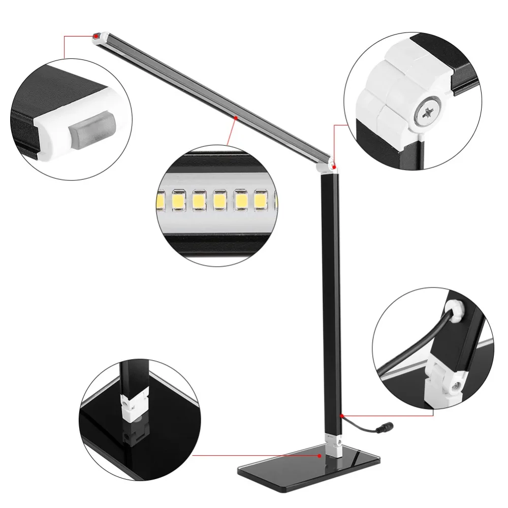 48 LED SMD диммируемая энергосберегающая настольная лампа для чтения регулируемая
