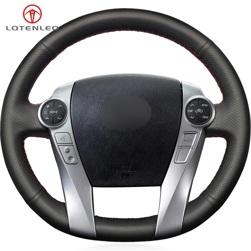 LQTENLEO черный кожаный чехол на руль для Toyota Prius 30(XW30) 2009- Prius C(США) 2012- Aqua