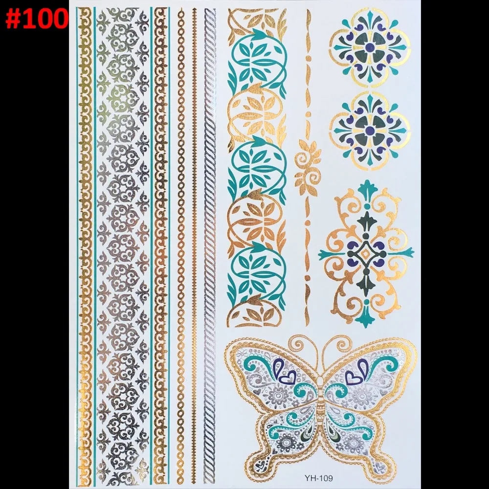 Женская Золотая татуировка Временные татуировки флэш рука тело искусство стикер