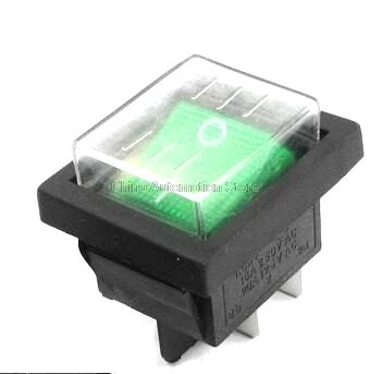 5pcs KCD4 DPST 2 Position 4 Pin Green Red Button Waterproof Boat Rocker Switches | Обустройство дома