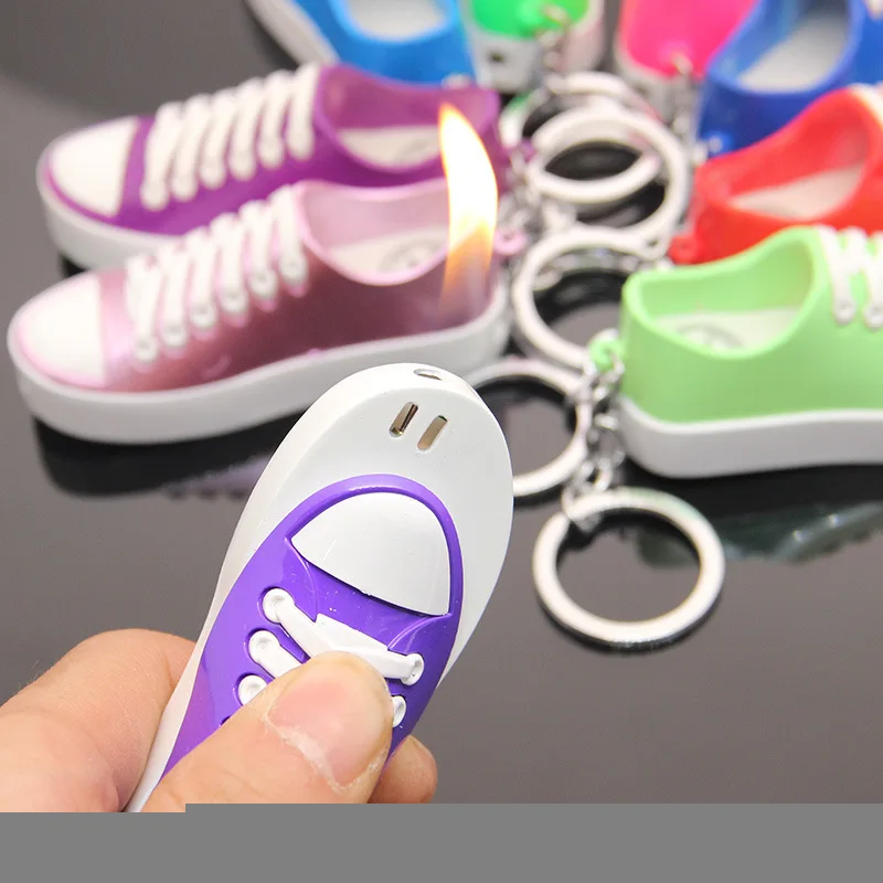 Карамельные Цвета плоская парусиновая Обувь Оригинальная зажигалка с подвеской