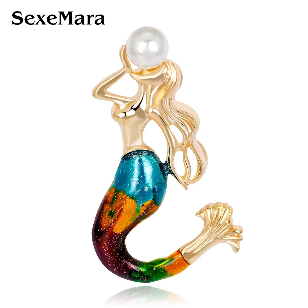 SexeMara Стразы брошь морской горничной для девушек Женская индивидуальная с