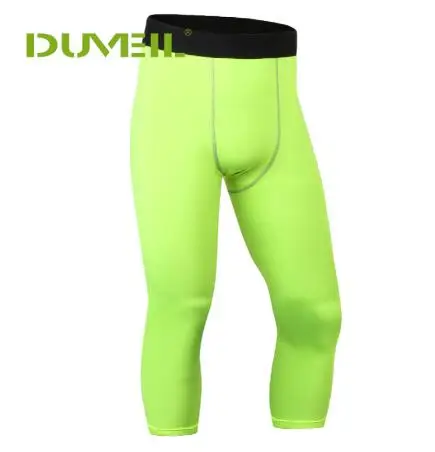 DUVEIL PRO tight 7 брюки Бег Брюки потливость быстрое высыхание Брюки Мужской сжатия 3D печати Фитнес упражнения брюки - Цвет: Green