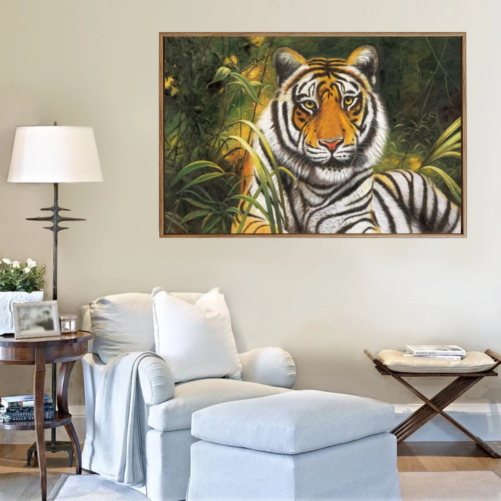 

Print Abstract Tiger Oil Painting on Canvas Modern Giraffine Animal Wall Art Picture Poster For Living Room Cuadros Pictures
