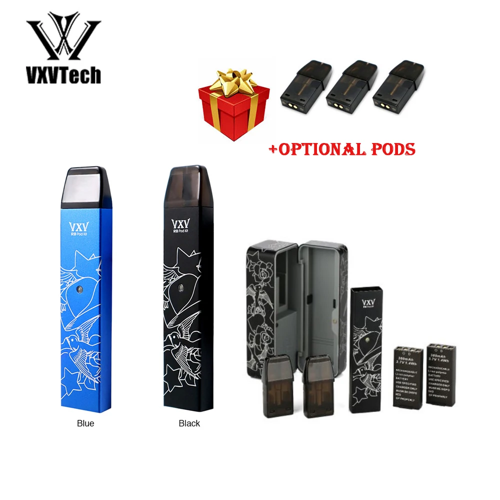 VXV RB Pod Kit набор аккумуляторов 380 мАч со встроенной зарядной док-станцией 2 5 мл pods 1 4