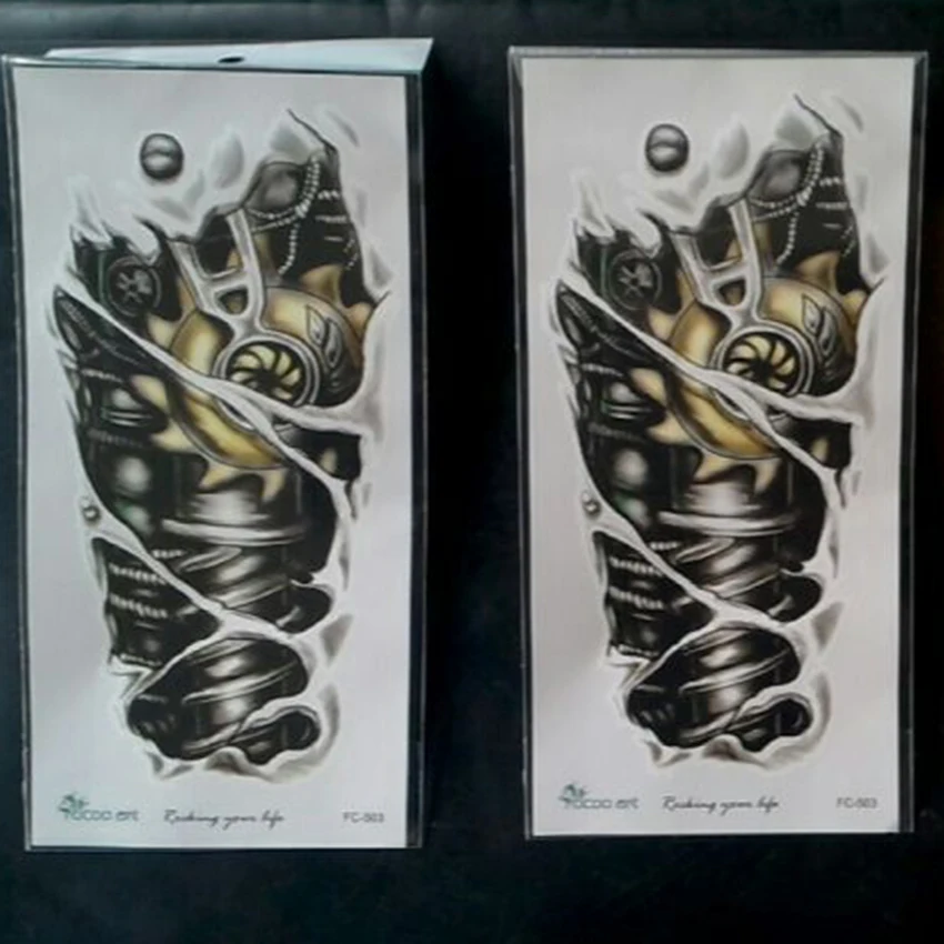 Большие наклейки для татуировок на спине 10 шт. боди-арта золотого цвета день