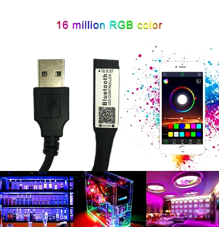 

Мини Bluetooth светодиодный RGB контроллер для SMD 2835 3014 3528 5050, DC 5 В, USB, светодиодный, для ТВ, ПК, фоновая подсветка