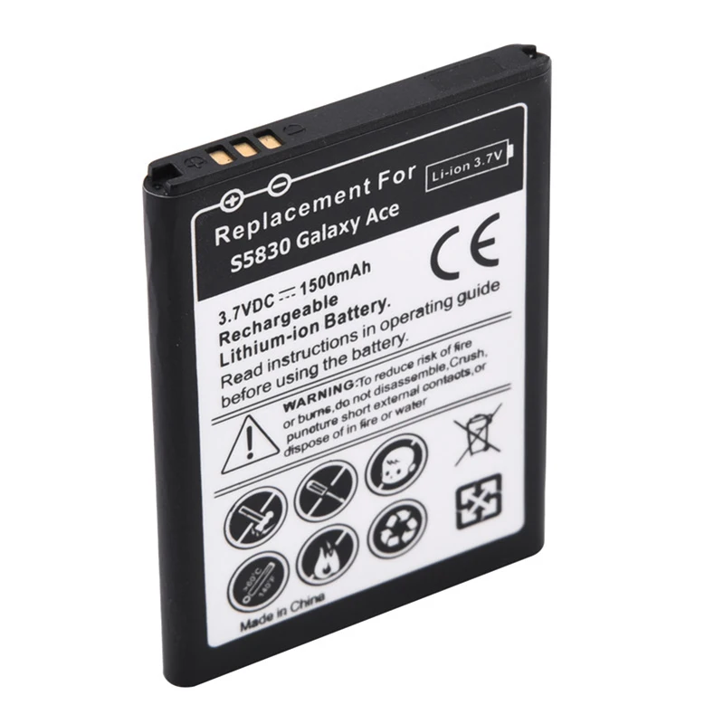 Mobile Phone Battery for Samsung GT-S5830 Galaxy Ace Built-in Li-ion 3.7V 1500mAh Replacement Batteries Bateria | Мобильные телефоны
