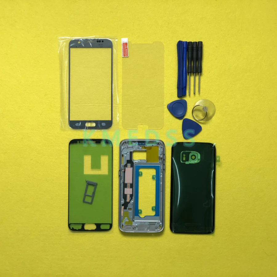Полный корпус чехол для Samsung Galaxy S7 G930 G930F ЖК панель средняя рамка Крышка