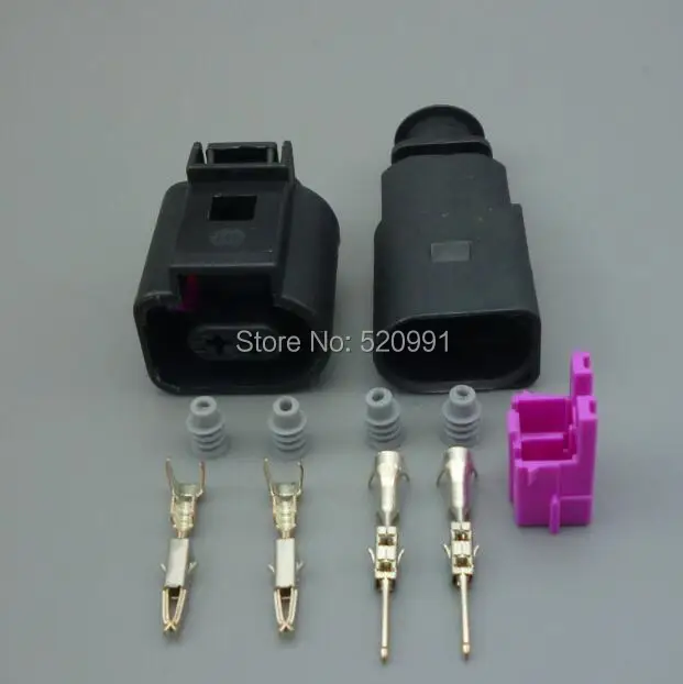 1set male female Shhworld Sea 1 комплект 2-контактный 1,5 мм 1J0973802/1J0973702 автоматический датчик температуры, дефляционный клапан штекер водонепроницаемый разъем для VW и т. Д - Название цвета: 1set male female