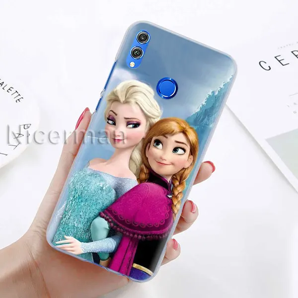 A-07 Чехол для телефона для Honor Y9 Y7 Y5 Y6 Y9 Honor 10 20 Lite 8X 8A играть прозрачную крышку панк Эльза тату принцесса Капа Coque - Цвет: A-07