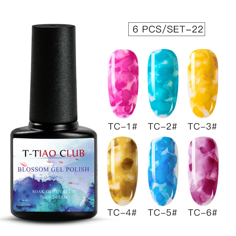 T-TIAO CLUB 7 мл цветы УФ-гель для ногтей полуперманентный Цветущий эффект Гибридный